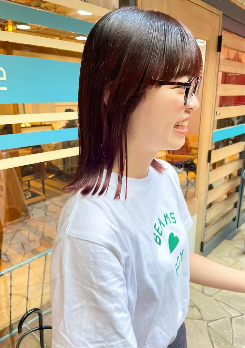 ミディアム カラー ワイドバング あずまぐち めぐみのヘアスタイル