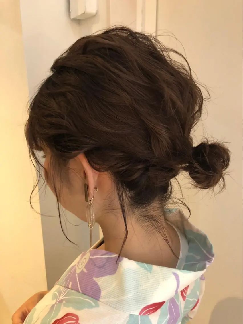 ショート ヘアアレンジ 浴衣 ツキノキ ミナのヘアスタイル