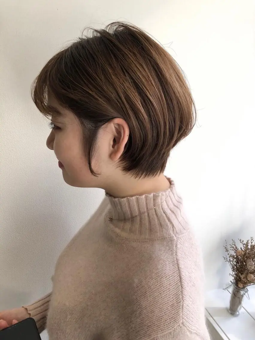 ショート 丸みショート くびれヘア ショートヘア 似合わせレイヤー カット/KANNAのヘアスタイル