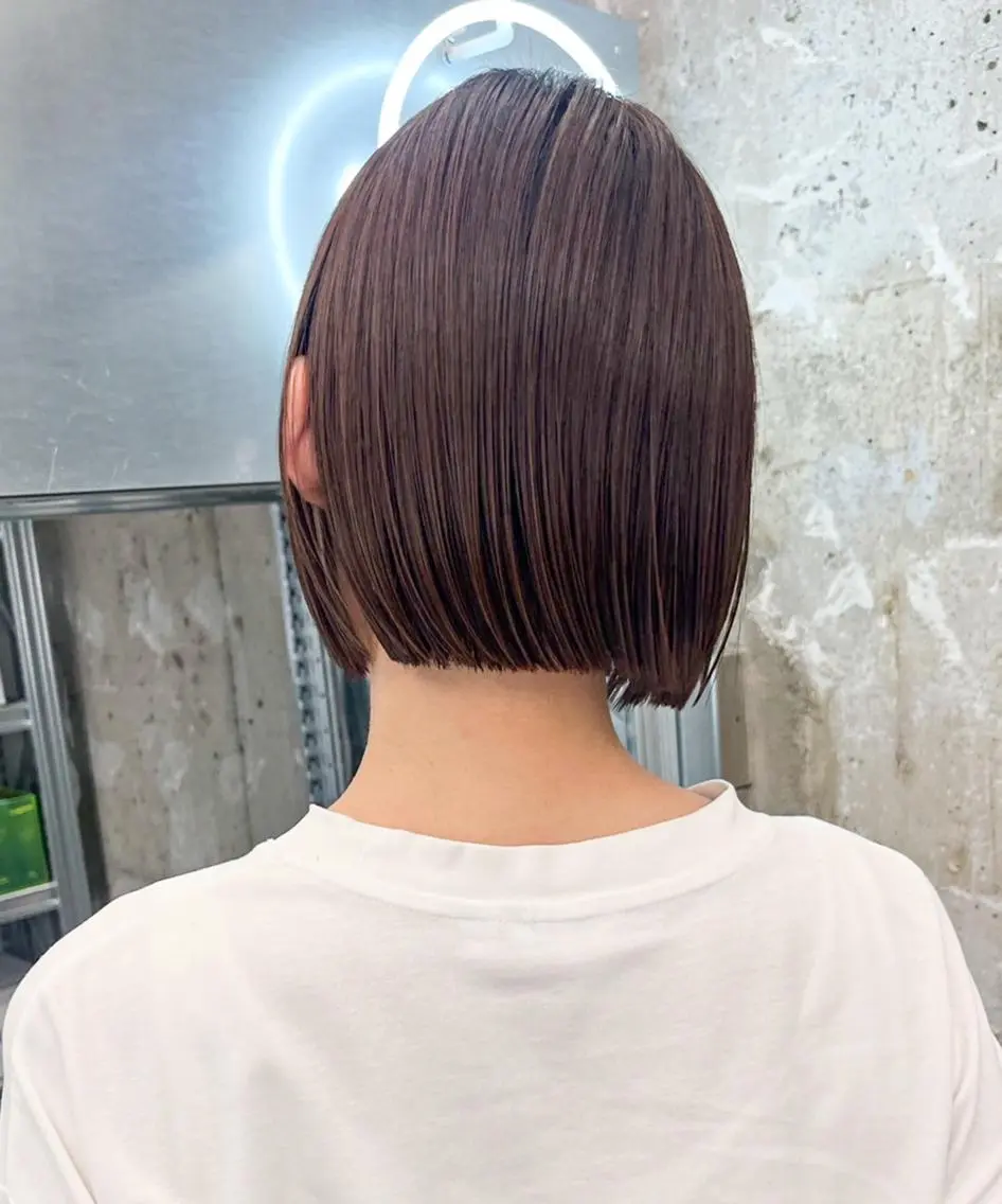 ミディアム カラー ボブ カット ヘアカラー トリートメント ✨縮毛矯正/ボブ✨ 佐藤 さくらのヘアスタイル