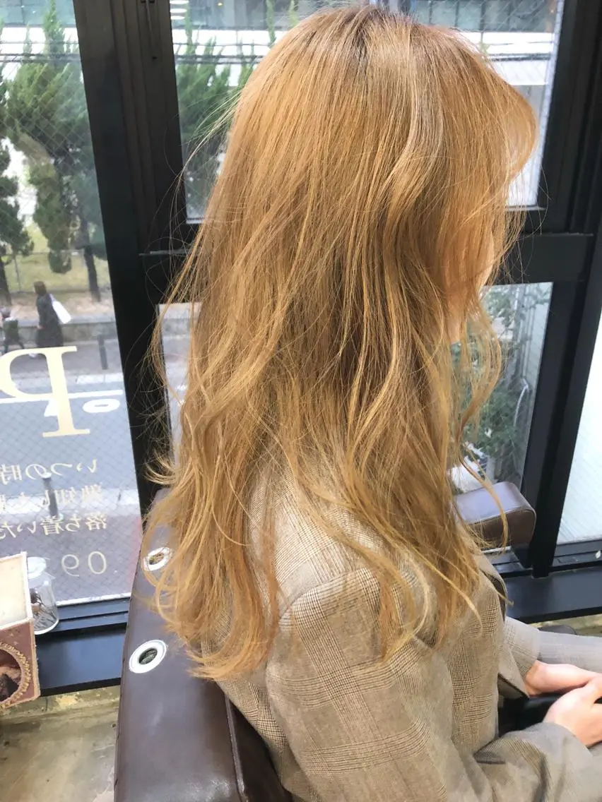 ロング カラー ブリーチ ブロンド ケアブリーチ 外国人風カラー Pia ツボイ ケイタのヘアスタイル