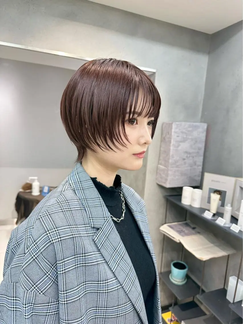 ショート カラー パーマウルフショート 濱田匠のヘアスタイル