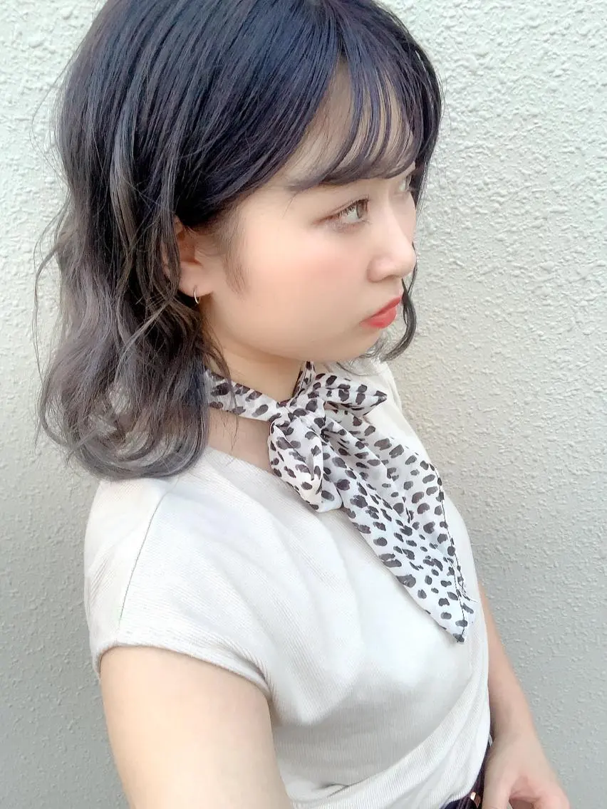ミディアム カラー YUNA🧡 艶髪/Wカラー🧡のヘアスタイル