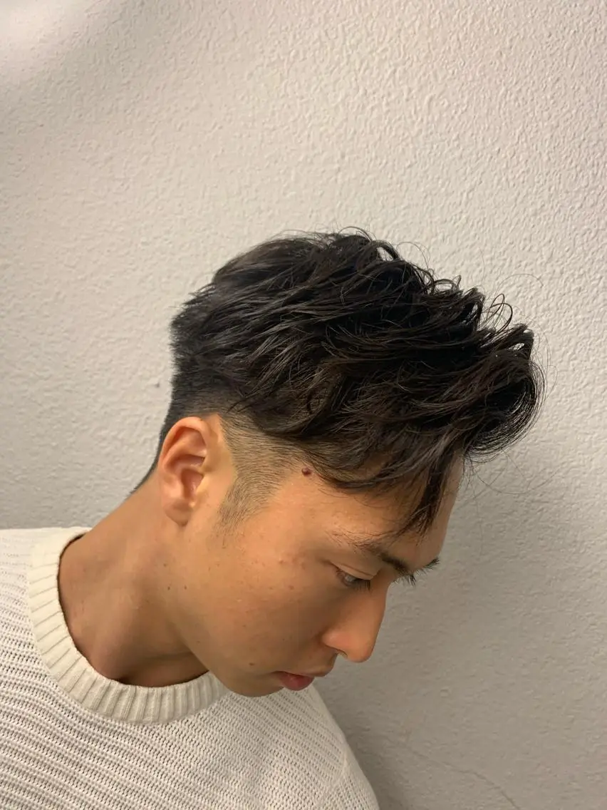 ミディアム パーマ メンズ ひらお あおとのヘアスタイル