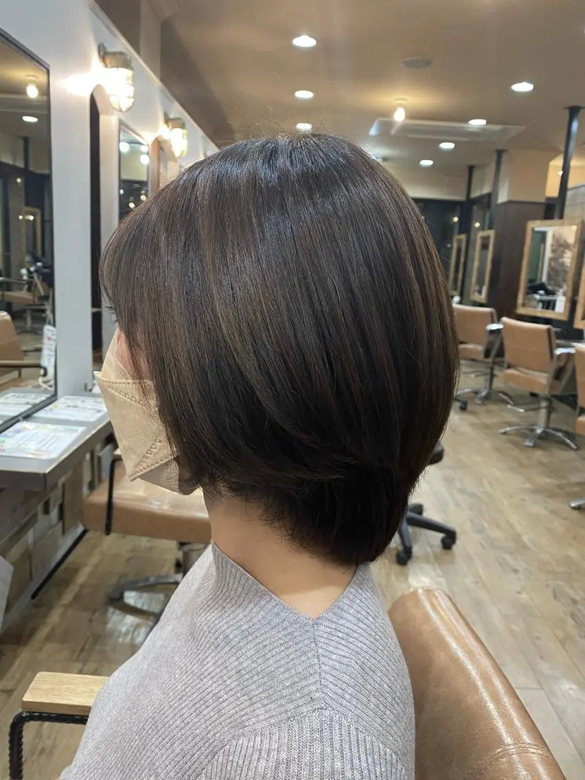 ミディアム カラー グレージュ オリーブグレージュ オリーブグレー ヘアカラー トリートメント 特殊カラー特化 ✂️SHIAN フジのヘアスタイル