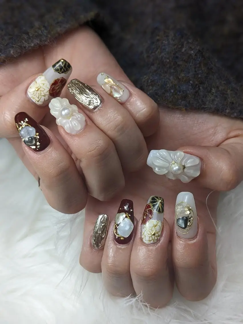 ネイル 成人式 ハンドネイル Nail SIRANGANAのネイルデザイン