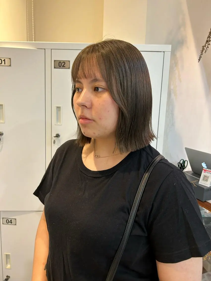 ミディアム カット ヘアカラー トリートメント なかむら ゆきのヘアスタイル