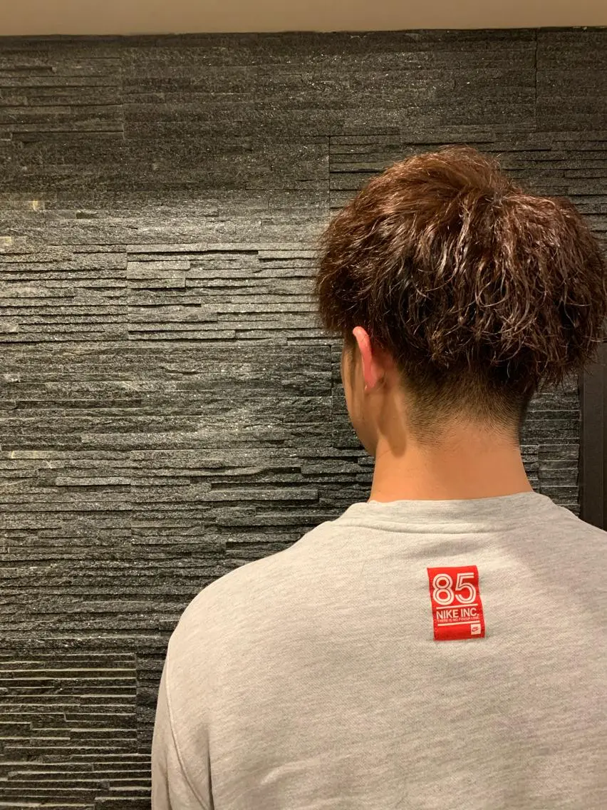 ミディアム パーマ メンズ 田中 千恩のヘアスタイル