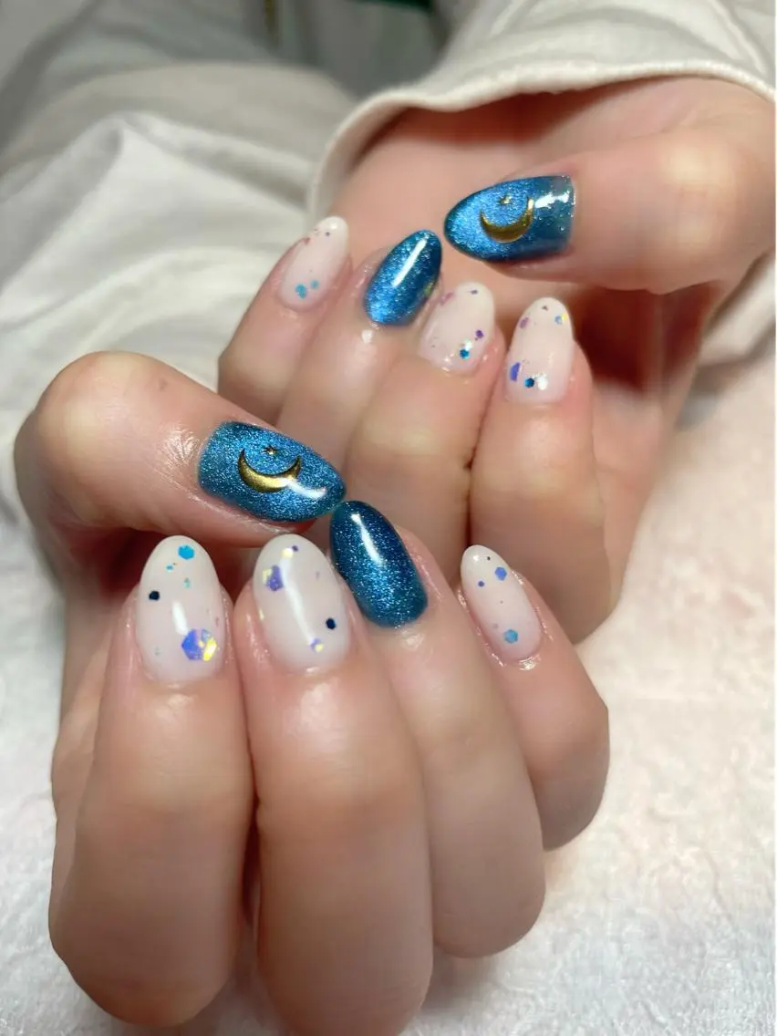 ネイル ジェルネイル マグネットネイル Nail ヌシん家 AKANEのネイルデザイン