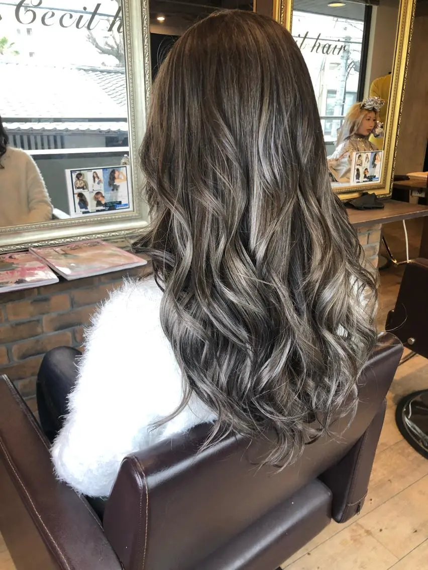 ロング カラー ハイライトカラー ハイライト 店長 RYOJIのヘアスタイル