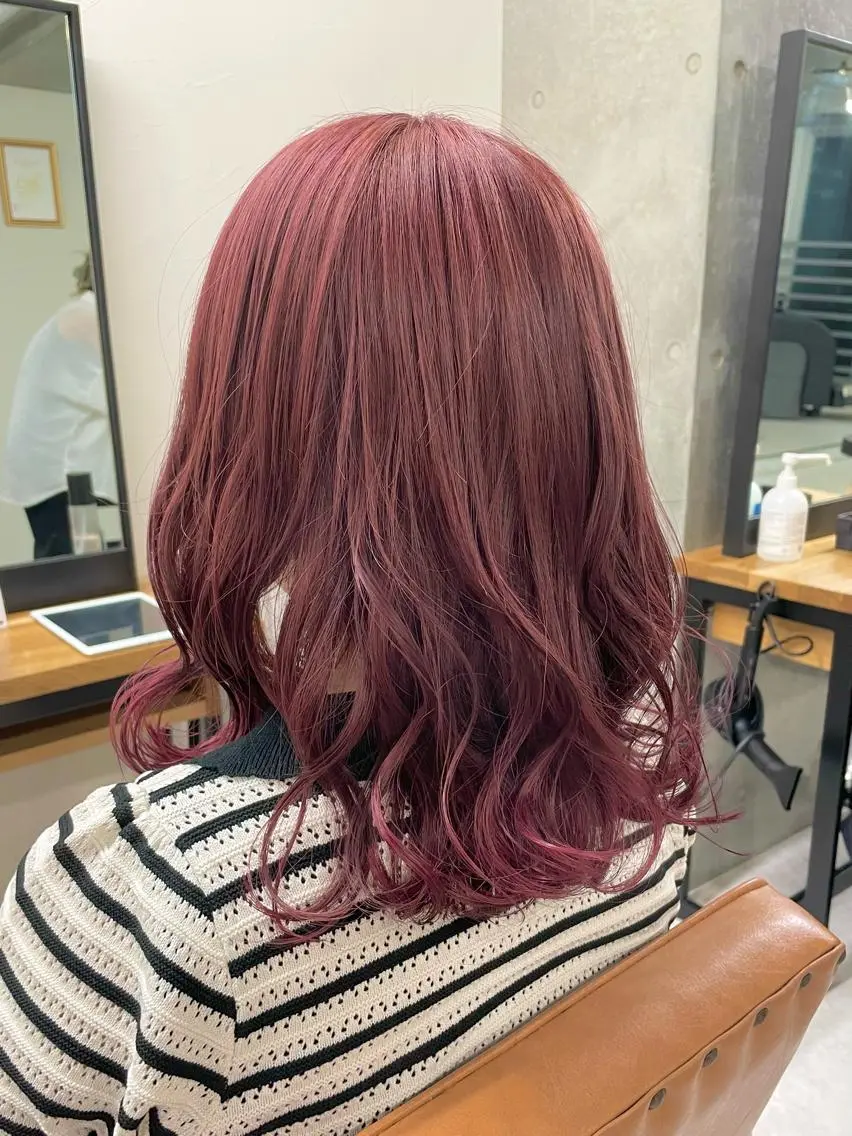 ミディアム カラー メンズモテパーマ💙 fuwaのヘアスタイル