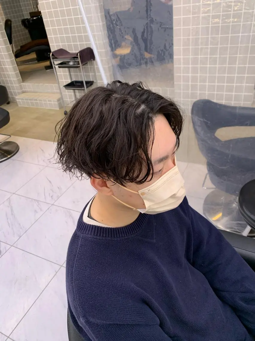 ショート カラー パーマ メンズ メンズパーマ特化 TAIGAのヘアスタイル