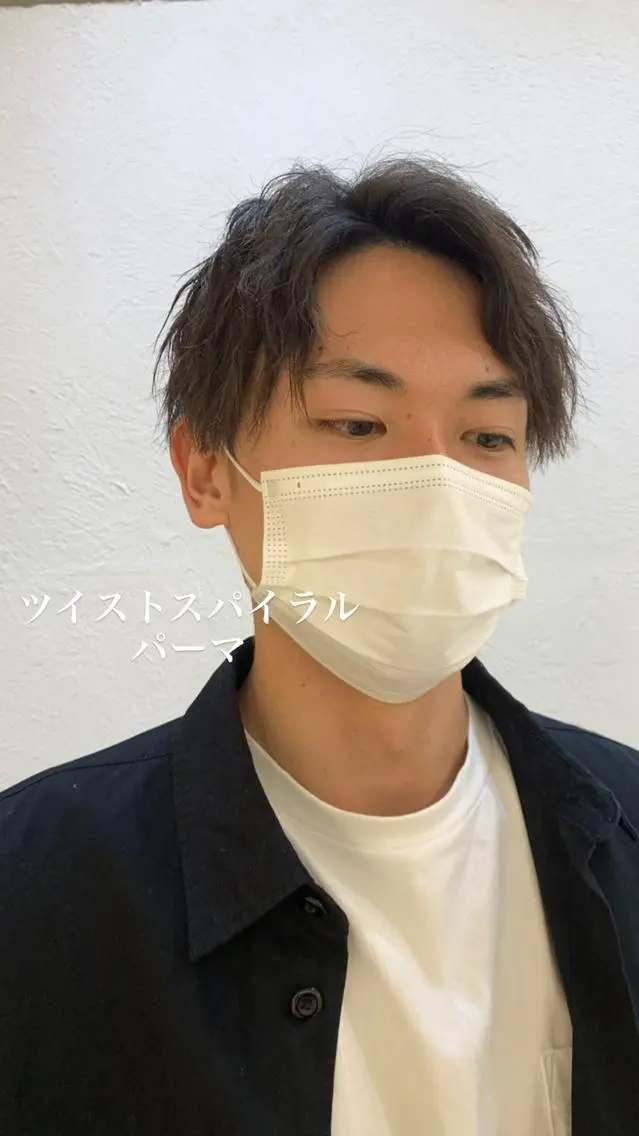ショート パーマ メンズ カット パーマ ヘッドスパ 似合わせカラー/艶 髪質改善/ヨシザキのヘアスタイル