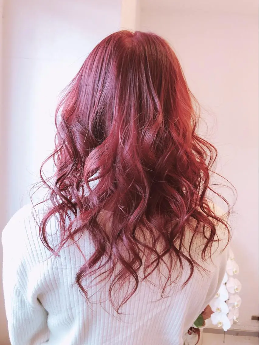 ロング カラー ブリーチ ピンクカラー カット ヘアカラー トリートメント 💎JADE GRACE💎のヘアスタイル