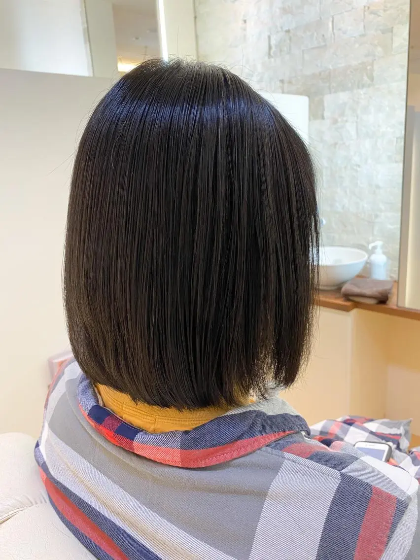 ミディアム パーマ 縮毛矯正 酸性ストレート ストレートパーマ 『髪質改善』服部 隆志のヘアスタイル