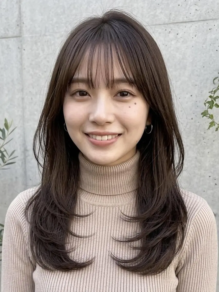 セミロング 艶髪/酸性ストレート /縮毛矯正/かえでのヘアスタイル