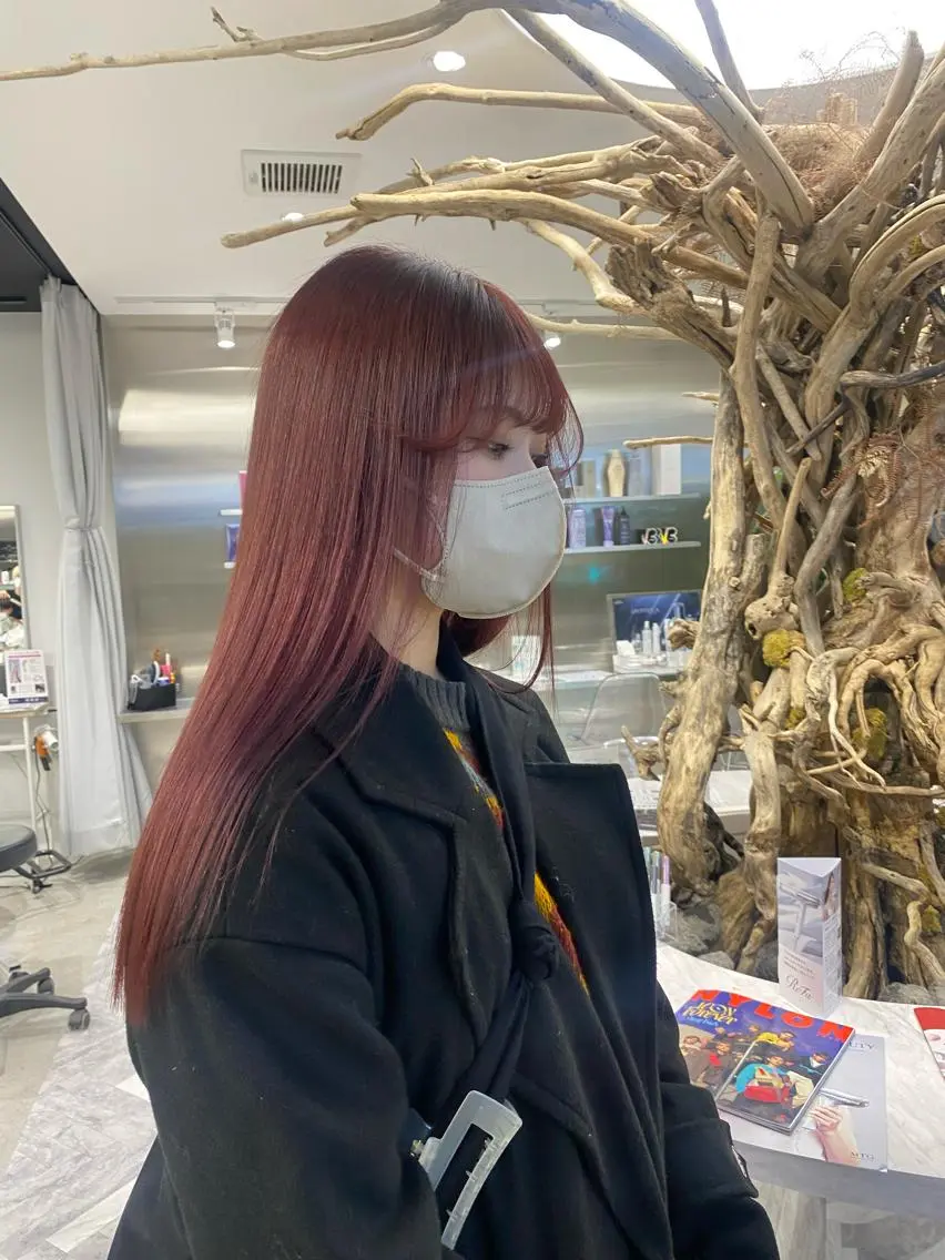 ロング 韓国風カラー 韓国風ヘア けいこ🍊ニュアンス ネイル/個性派ネイルのネイルデザイン
