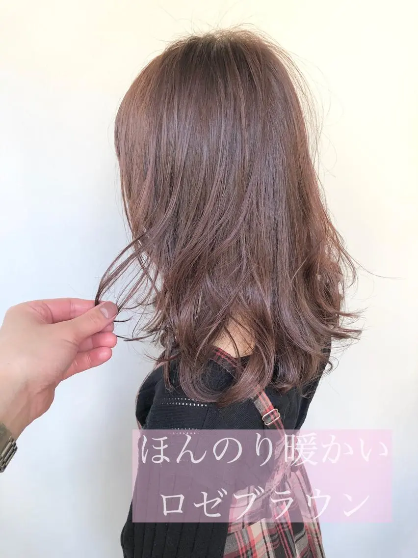 ミディアム カラー ブリーチ ブラウンカラー 透明感カラー ブリーチなしカラー ピンクカラー 似合わせ専門美容師 なかじまのヘアスタイル