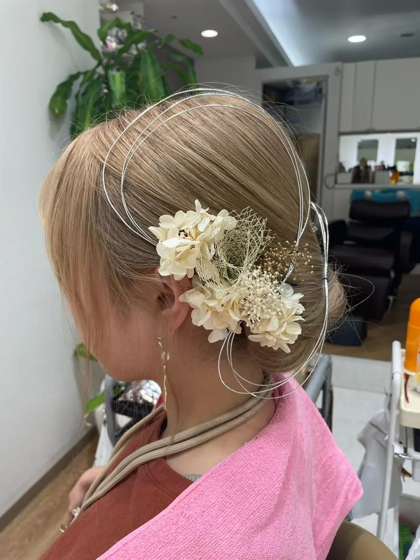 セミロング ヘアアレンジ ヘアセット メンズモテパーマ💙 fuwaのヘアスタイル