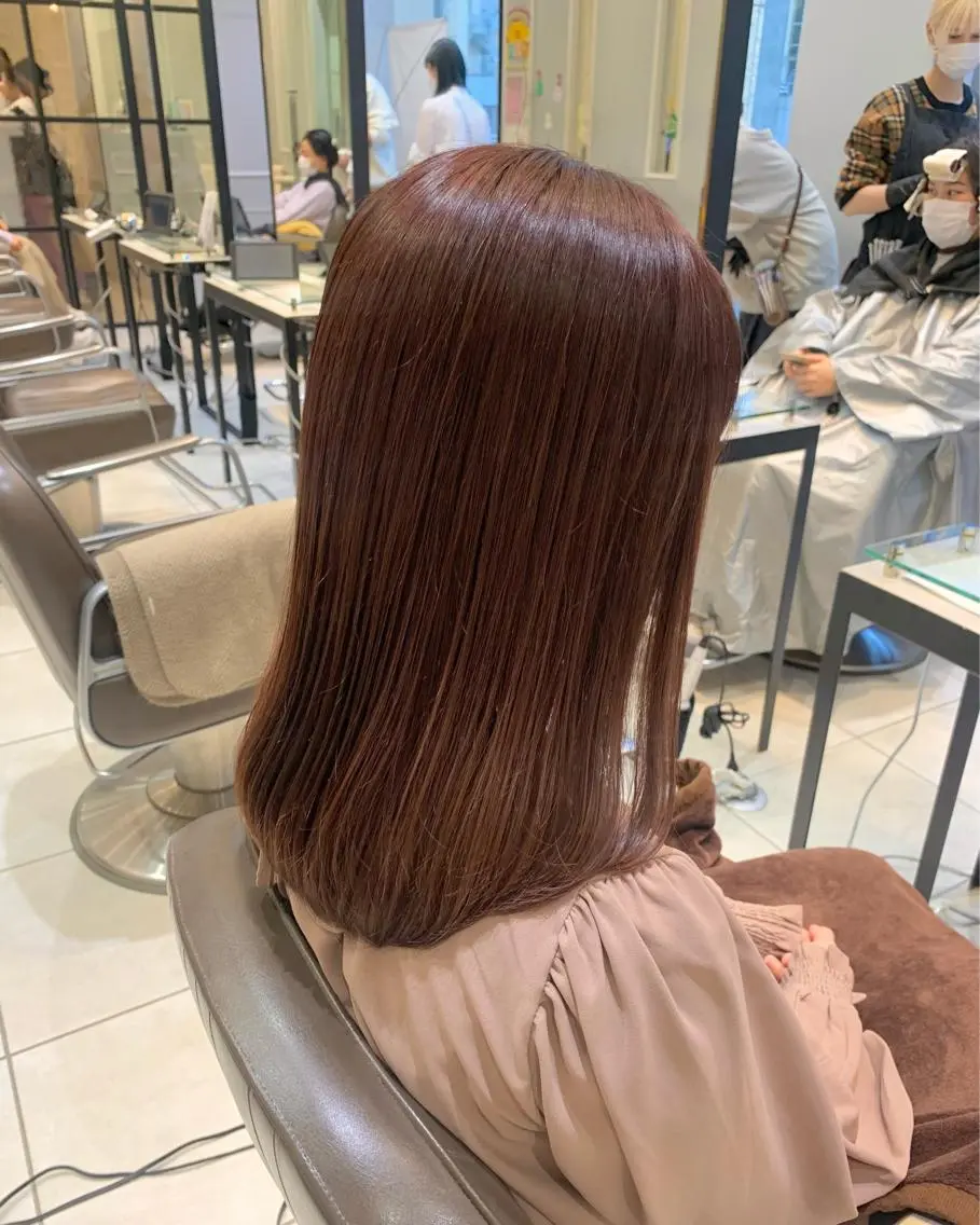 セミロング ヘアカラー トリートメント 髪質改善/縮毛矯正 🎀小林 唯 🎀のヘアスタイル