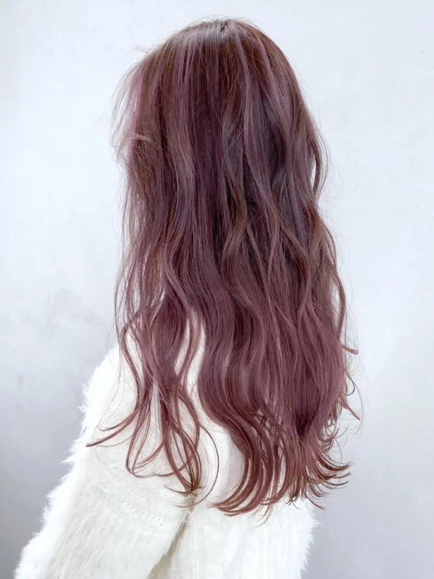 セミロング カラー パーマ ヘアアレンジ ベージュカラー ピンクカラー ピンクベージュ ITbyALBUM 八王子店のヘアスタイル