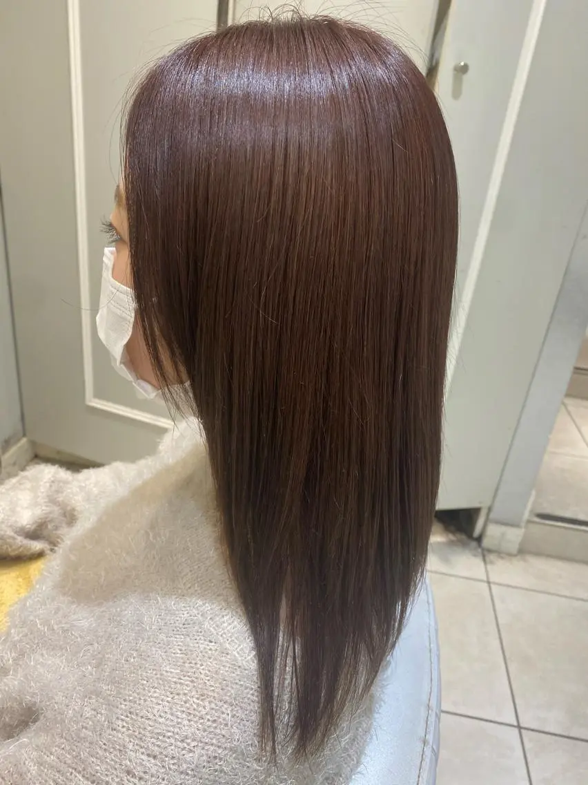 ミディアム 美髪矯正透明感カラー 江川 和輝のヘアスタイル
