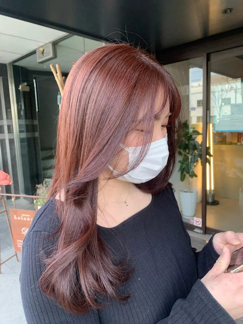 ロング カラー ブラウンカラー カット ヘアカラー ピンクカラー/ mana🎀のヘアスタイル