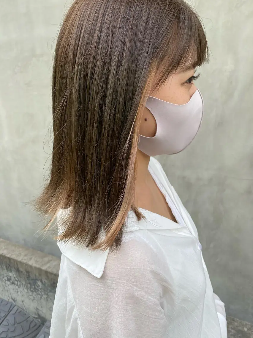 ミディアム カラー パーマ ヘアアレンジ メンズ キッズ ネイル マツエク・マツパ メンズインナーカラー ベージュカラー インナーカラー インナーカラー/ KANAのヘアスタイル