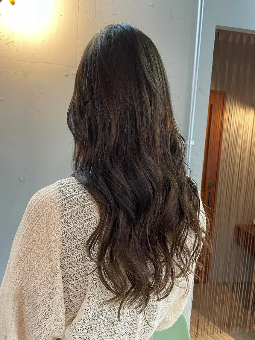 ロング カラー アッシュ 透明感カラー オリーブアッシュ 🍀アレンジ簡単ヘア ☘️石田万里奈🍀のヘアスタイル
