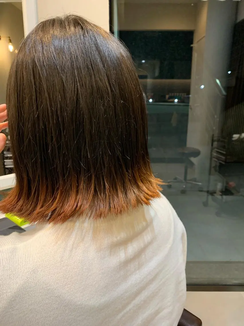 ミディアム 切りっぱなしボブ ボブ 大木 華のヘアスタイル