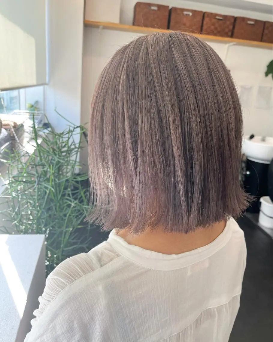 ミディアム カラー ベージュカラー ピンクカラー ピンクベージュ RU RIのヘアスタイル