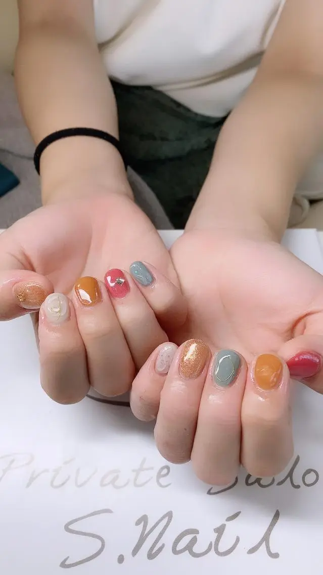 ネイル 西大分S.Nail 𓏲⋆🪸.⋆⸜🫧のネイルデザイン