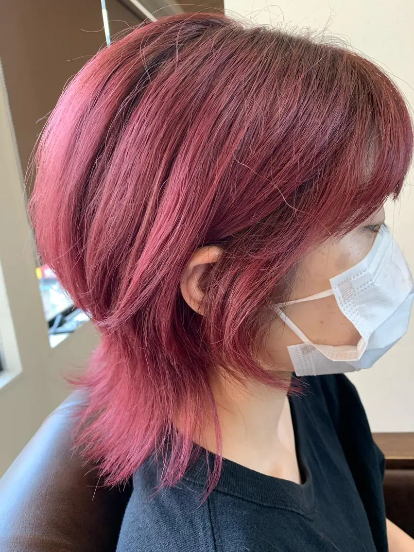ショート カラー ブリーチ ピンクカラー ショートヘア ウルフカット Toiro横浜 NORIのヘアスタイル