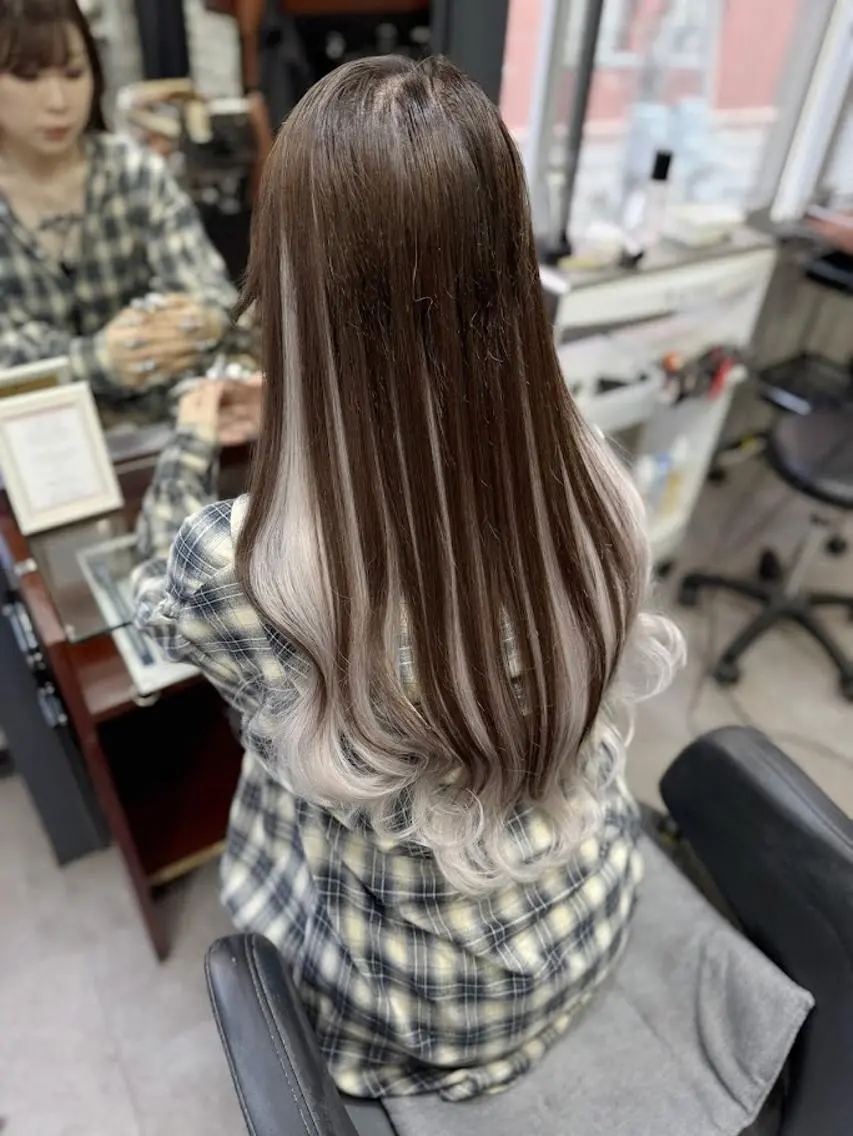 ロング ボブ エクステ ハイライト ウルフカット エクステ 💎馴染むエクステ× TOMO💎のヘアスタイル