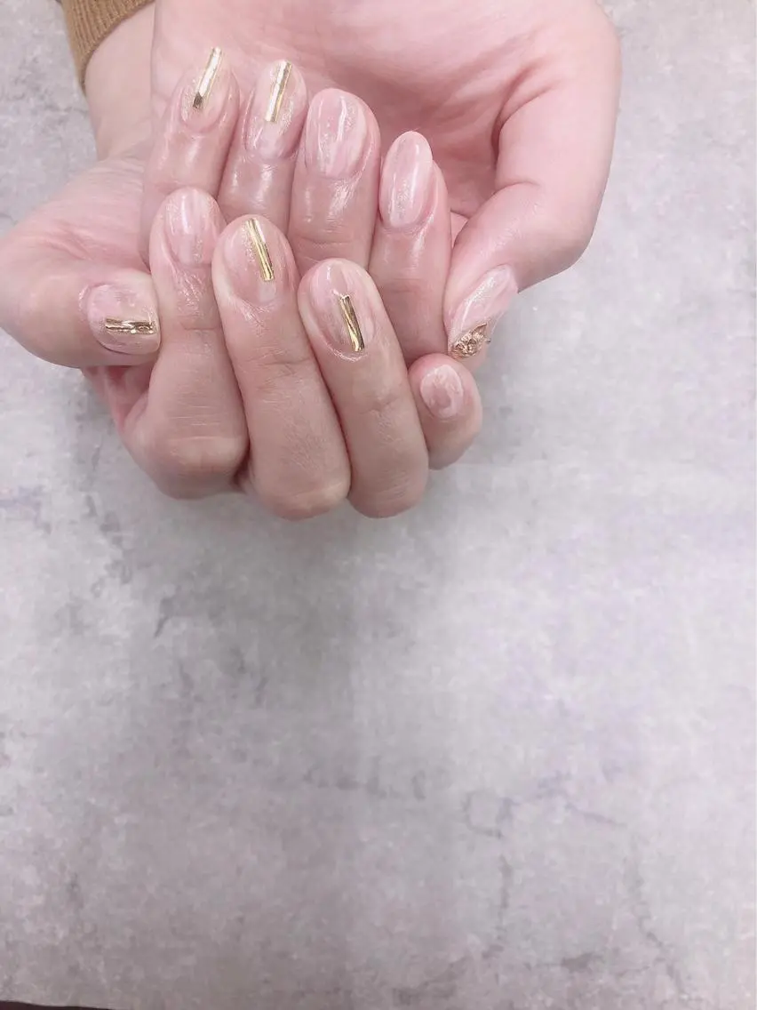 ネイル ニュアンスネイル ワンカラーネイル ピンク FASTNAIL PLUS 新宿店のネイルデザイン