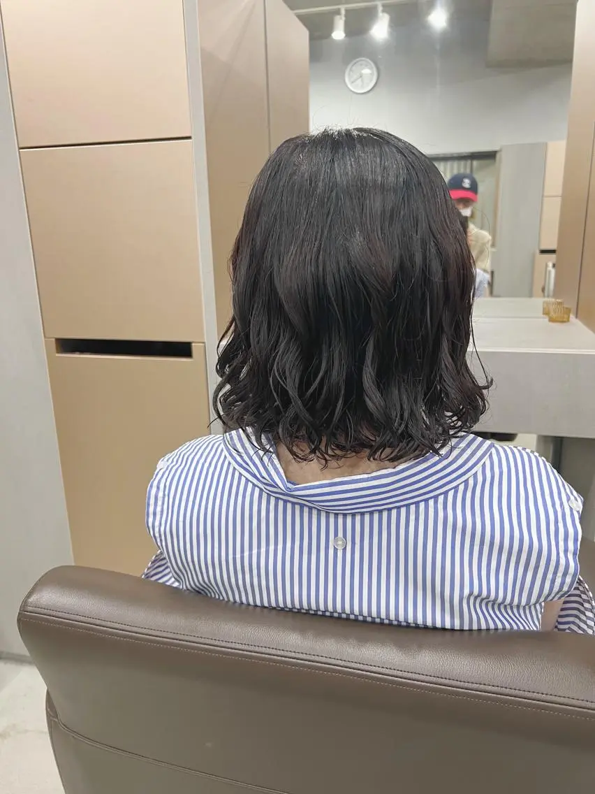パーマ カット パーマ トリートメント ボブパーマコテ巻き風 パーマNo1深江秀平のヘアスタイル