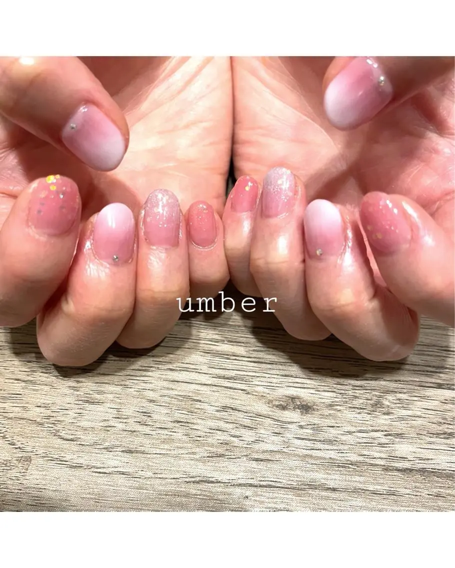 ネイル クリアネイル フットネイル フレンチネイル キラキラネイル マグネットネイル ハンドネイル umber 三茶1分のネイルデザイン
