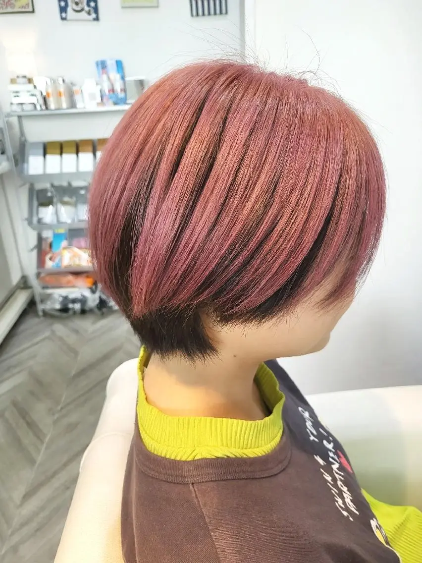 ショート カラー ヘアアレンジ ヘアカラー トリートメント ナカシマ  アユミのヘアスタイル