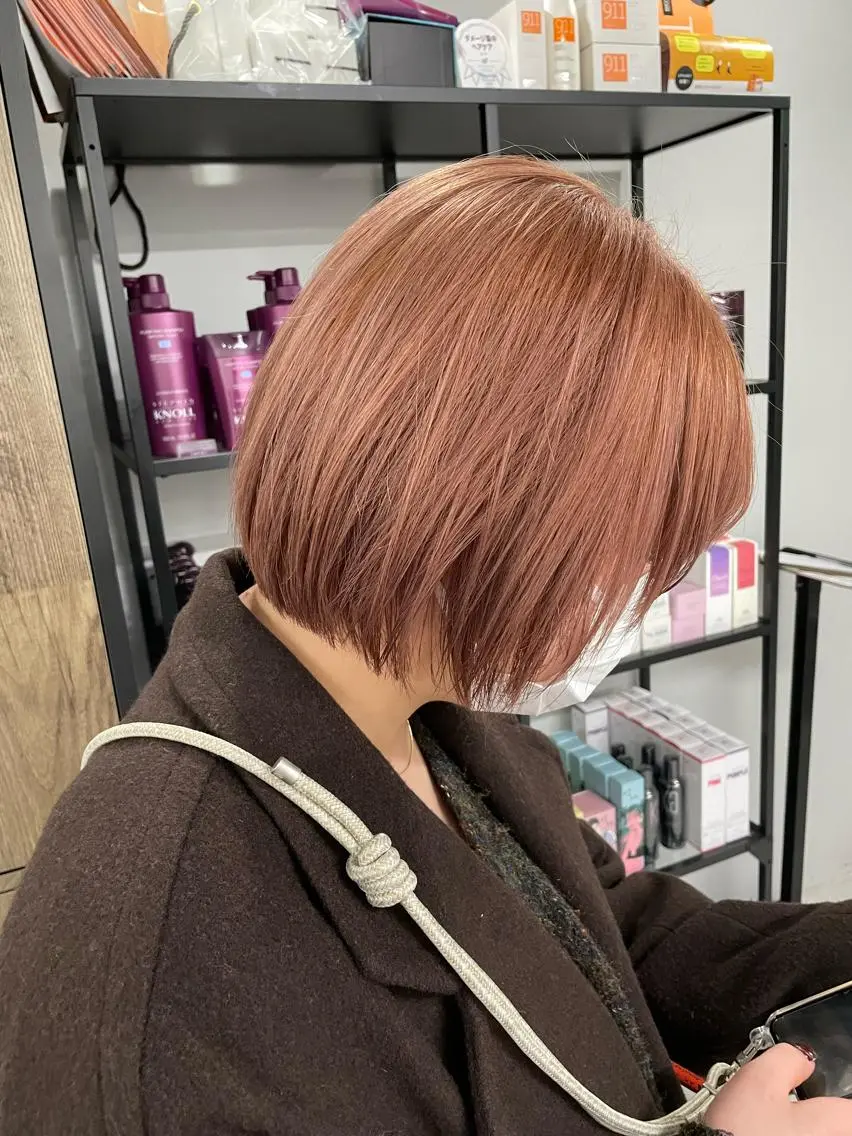 ミディアム カラー メンズモテパーマ💙 fuwaのヘアスタイル