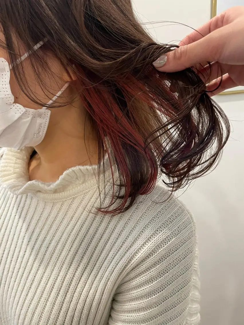 カラー イヤリングカラー 大迫 江梨のヘアスタイル