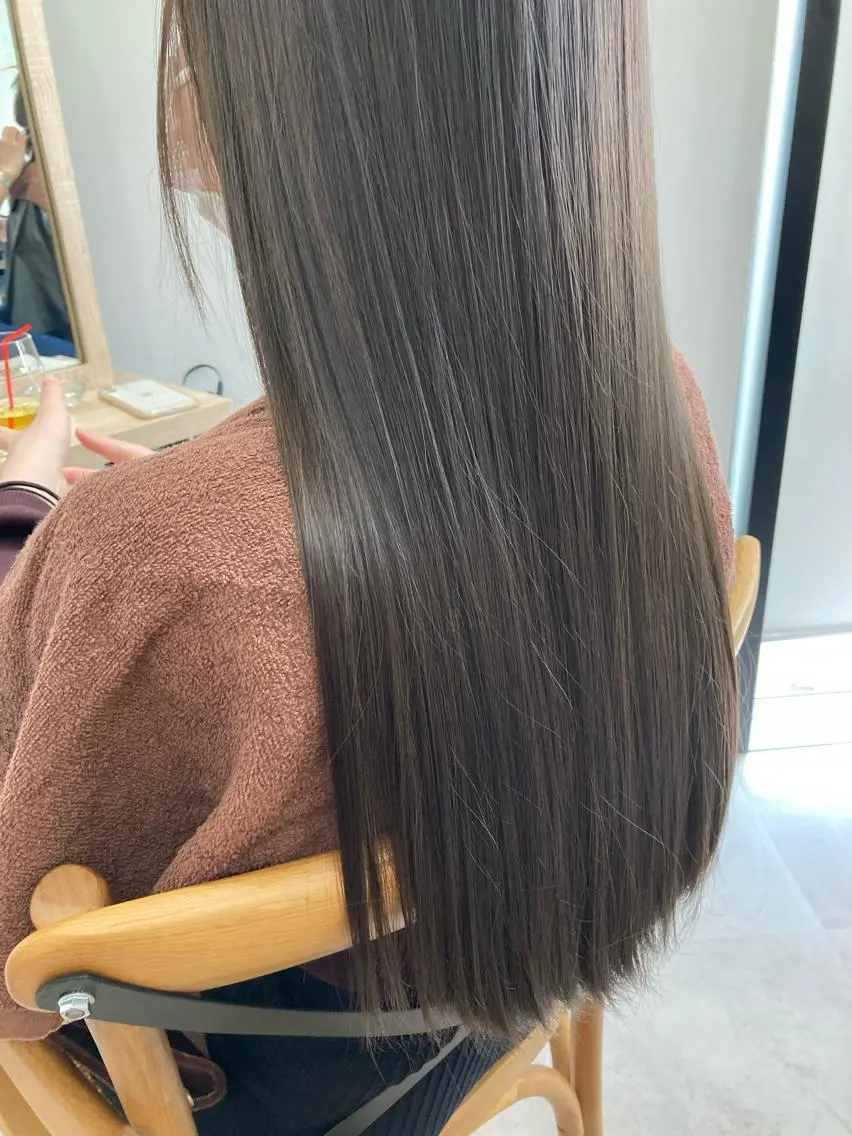 ロング ヘアカラー トリートメント ✨色持ちの良い艶 カラー✨蟹江真世のヘアスタイル