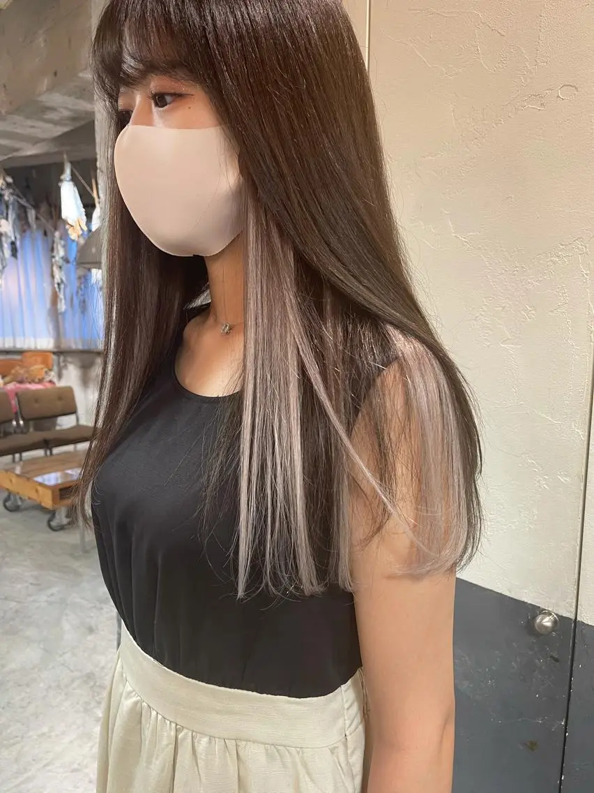 ロング エクステ kiyono ⭐︎ダブルカラーのヘアスタイル