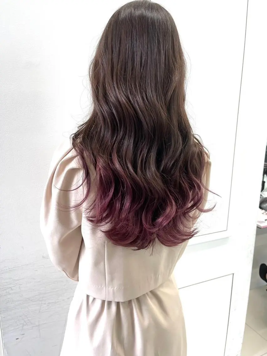 カラー ロング アディクシーカラー アッシュ ブルーカラー ダークアッシュ グレージュ 【公式】amble luxe 中野のヘアスタイル