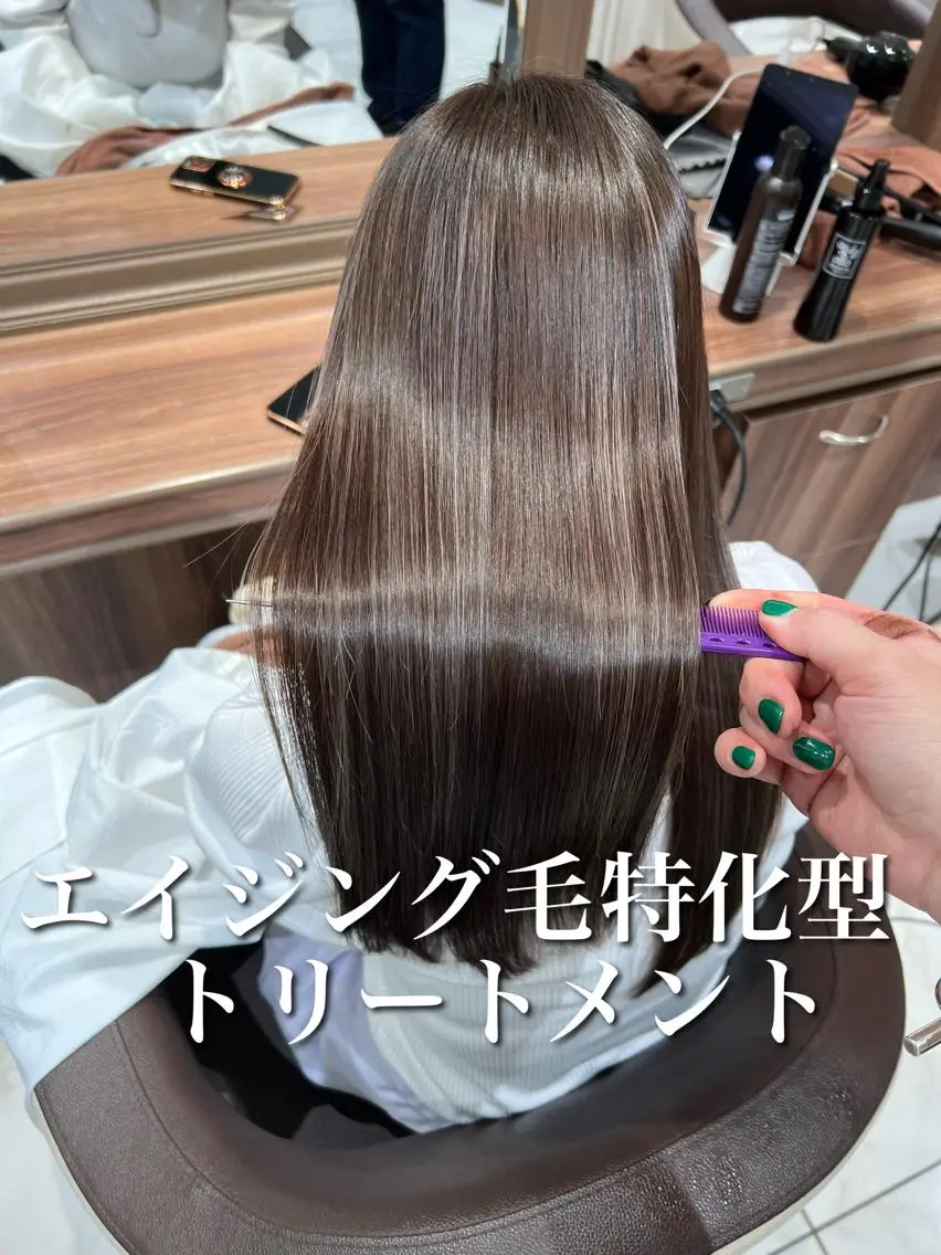 セミロング カラー ヘアアレンジ ハイライトカラー ハイライト 髪質改善 トリートメント ヘアカラー 🇰🇷韓国ヘア★ 副店長.쿠리타⭐︎のヘアスタイル