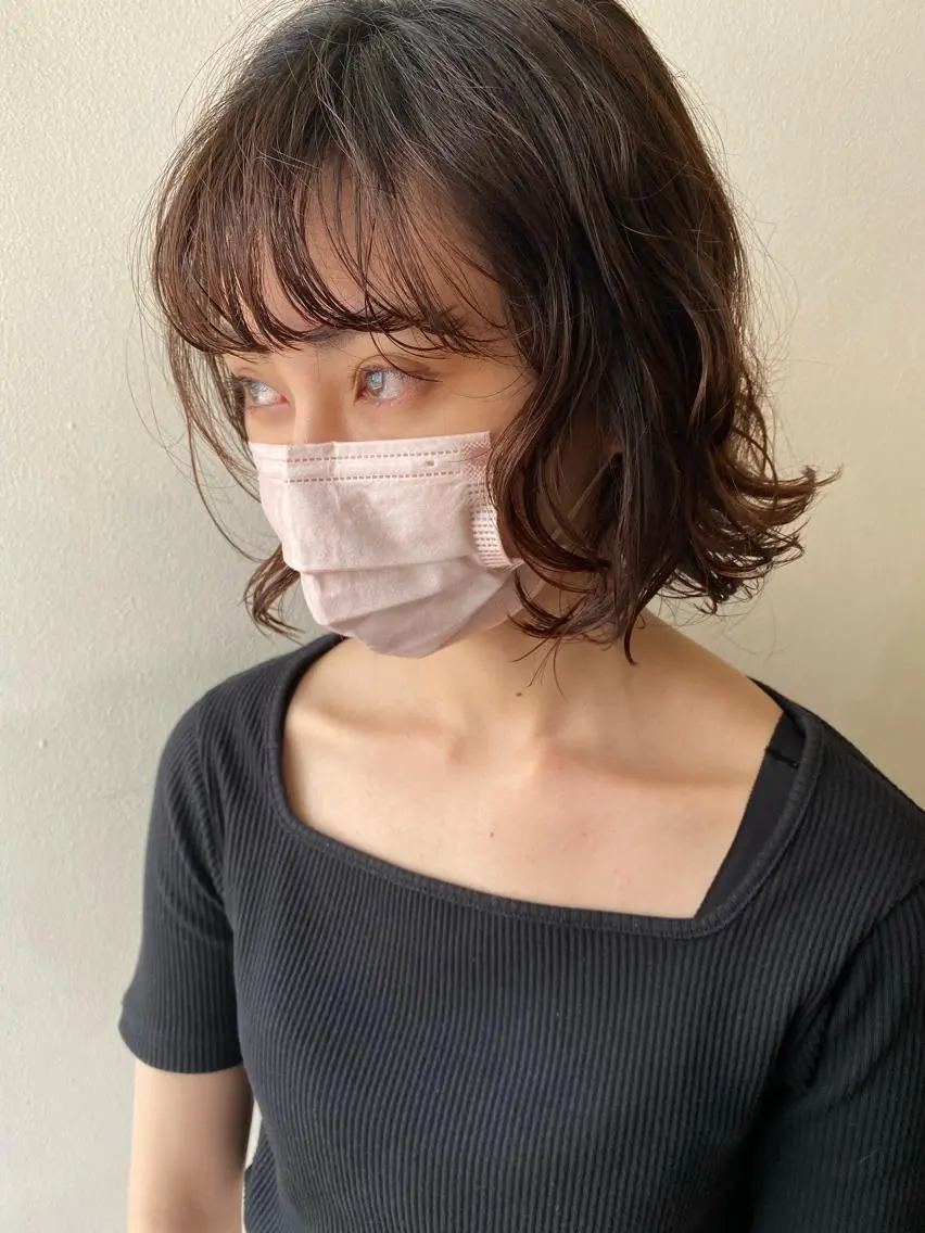 ミディアム パーマ ミディアムパーマ ニュアンスパーマ フレンチボブパーマ Yuukiのヘアスタイル