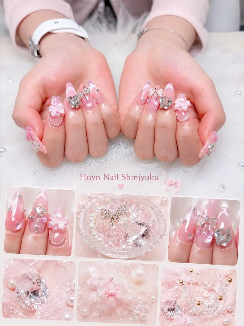 ネイル フットネイル ジェルネイル 韓国ネイル マグネットネイル 持ち込み ハンドネイル Huyn Nail Shinjyukuのネイルデザイン