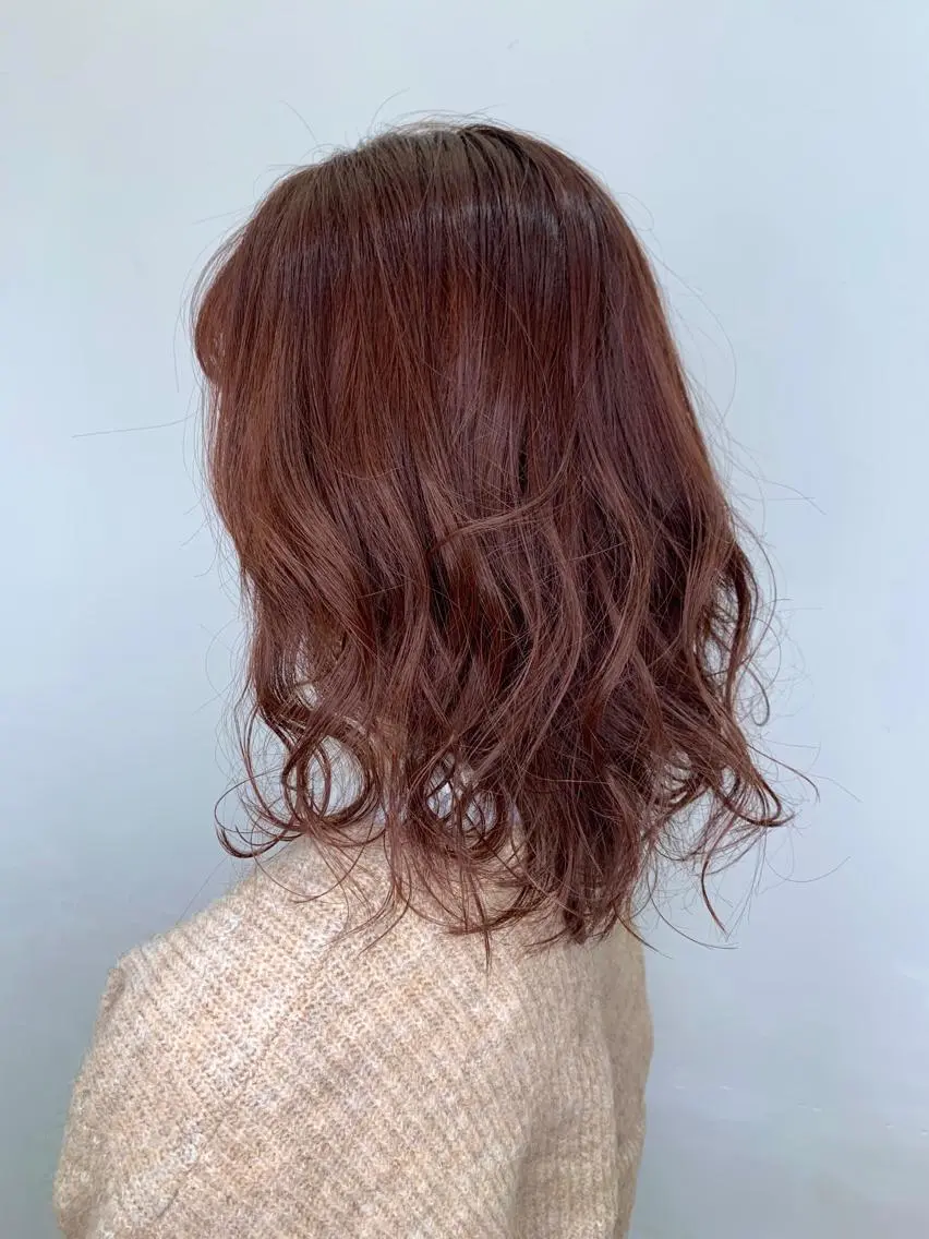 セミロング カラー ベージュカラー ピンクカラー ピンクベージュ 🍊mai🍊 似合わせスタイル🌿のヘアスタイル