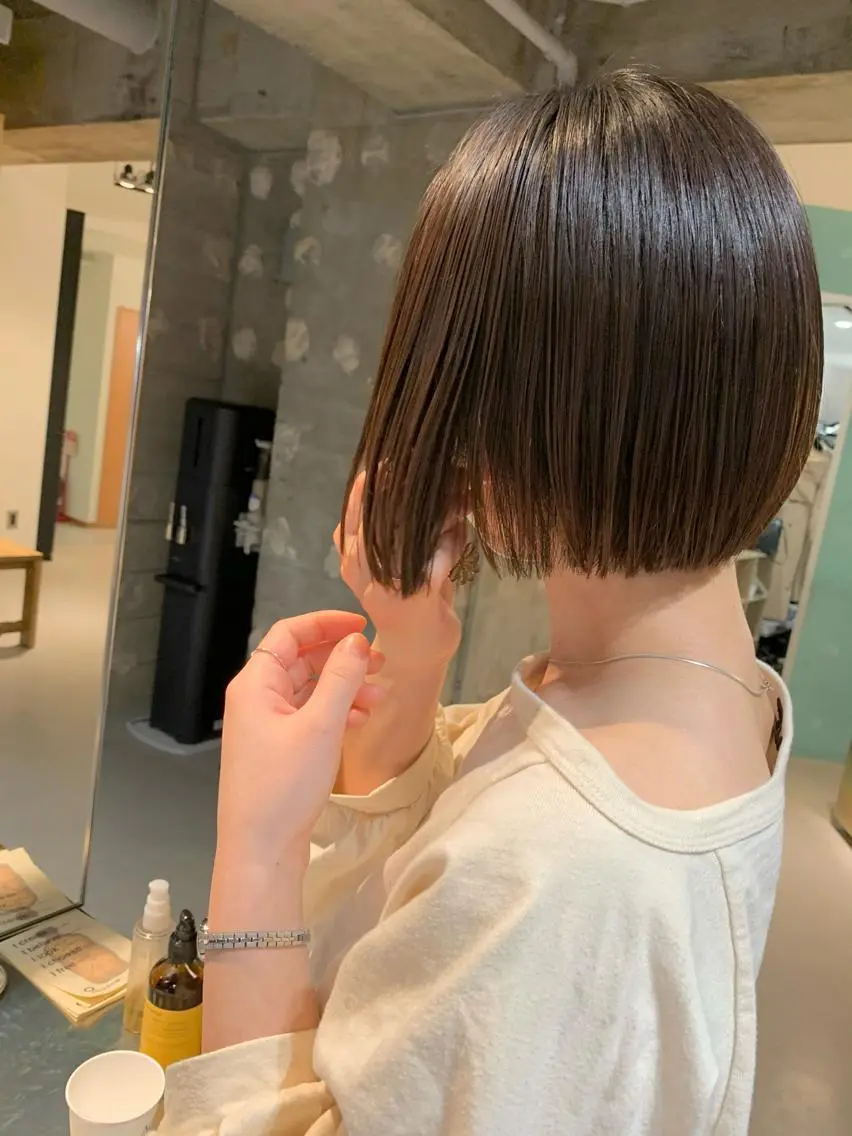 ショート パーマ ボブ ストレートパーマ tension 【テンション】のヘアスタイル