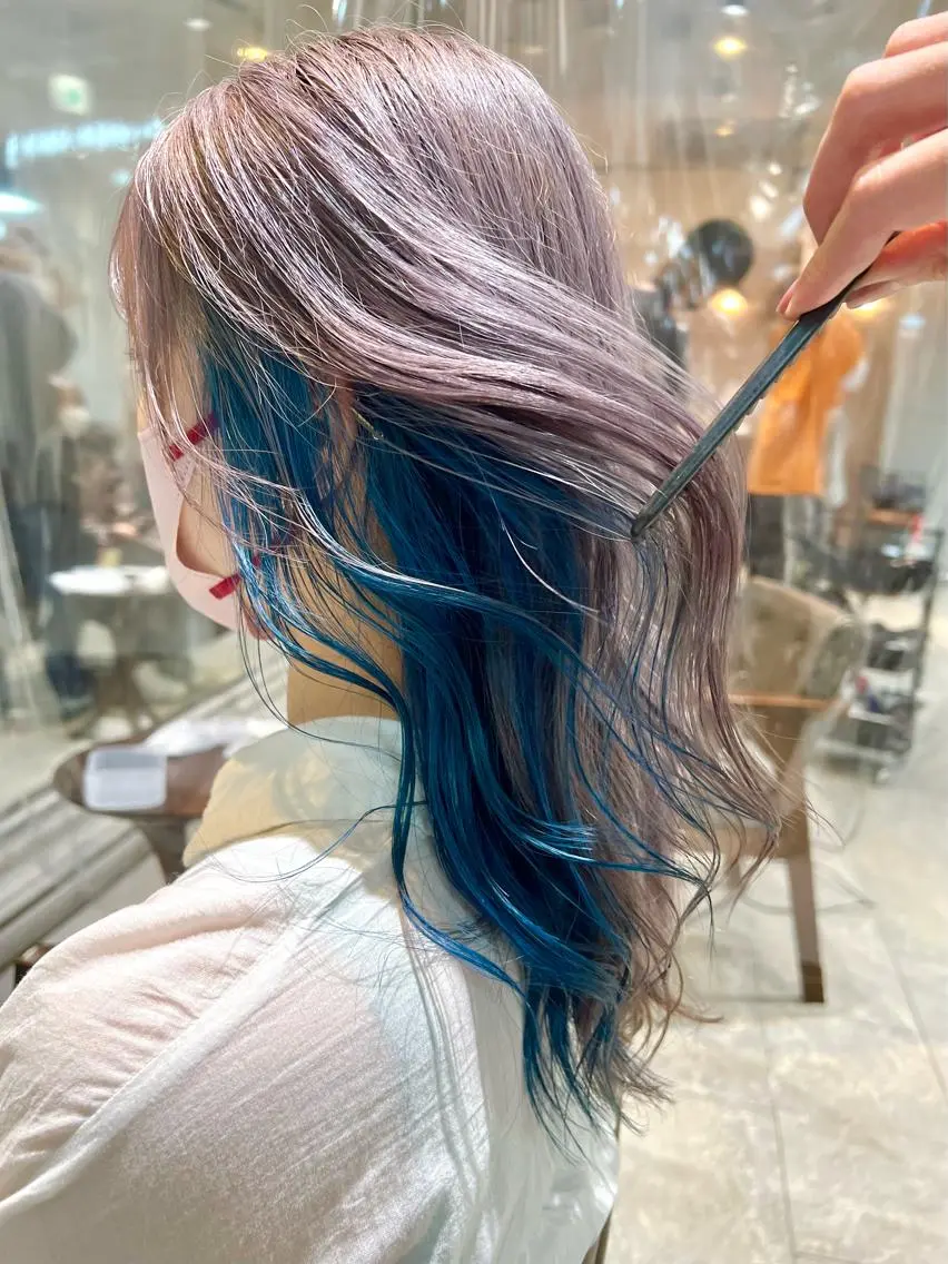 セミロング カラー ヘアアレンジ ネイル ヘアカラー トリートメント ヘッドスパ ヘアセット 🌈インナーカラー ‘ショウマ’🌈のヘアスタイル