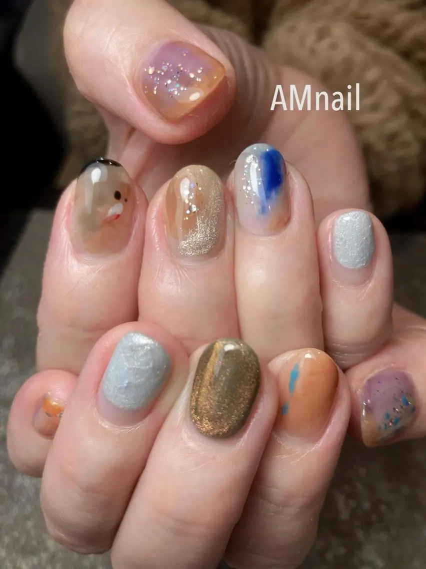ネイル アートネイル 持ち込み ハンドネイル Am:nail 柏 SUE（スゥ）のネイルデザイン